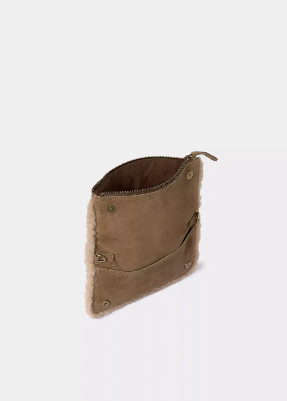Bolso Doblefaz Acolchado Tachas Piel-Brownie Spain Sale