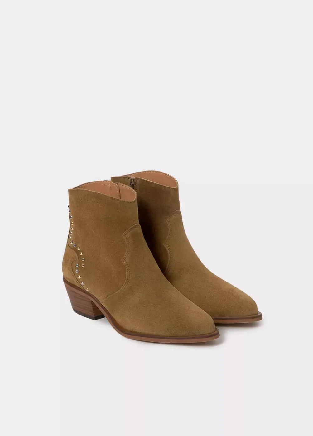 Botin Tachas Talon Piel-Brownie Spain New