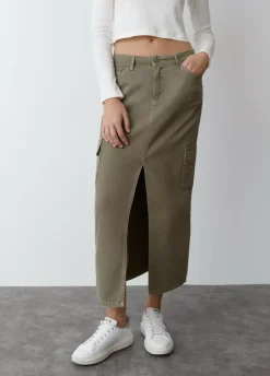 Falda Larga Twill-Brownie Spain Online