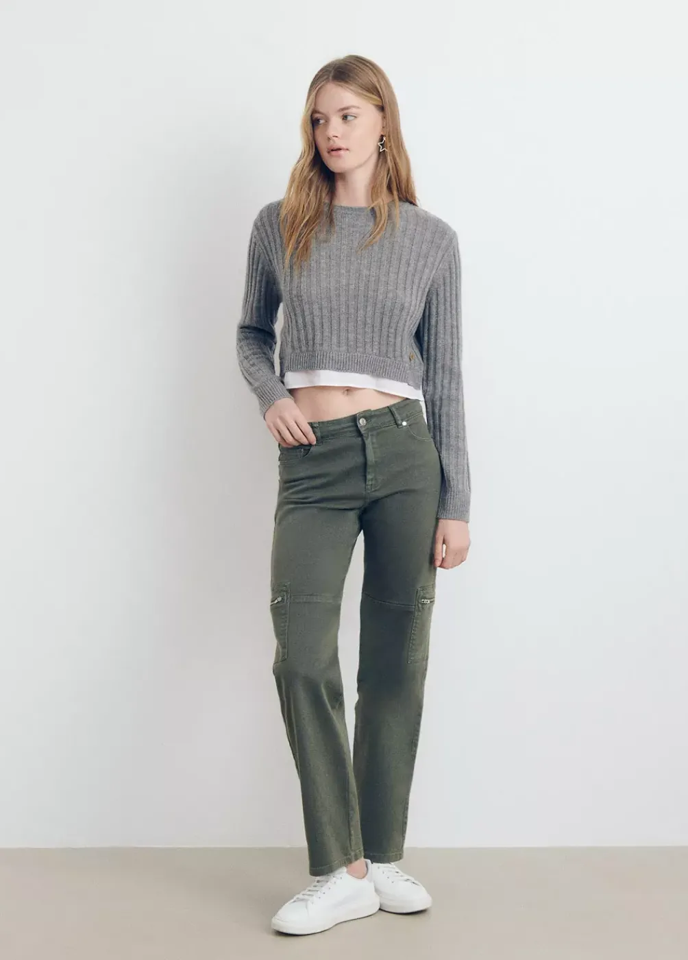Jersey Cropped Detalle Camisa-Brownie Spain Outlet
