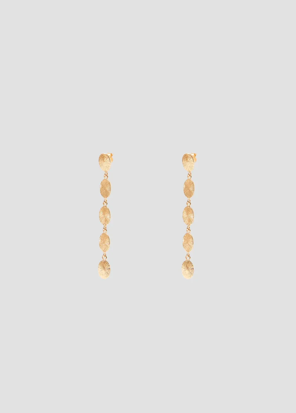 Pendientes Largos Cinco Chapas Ovaladas-Brownie Spain Outlet