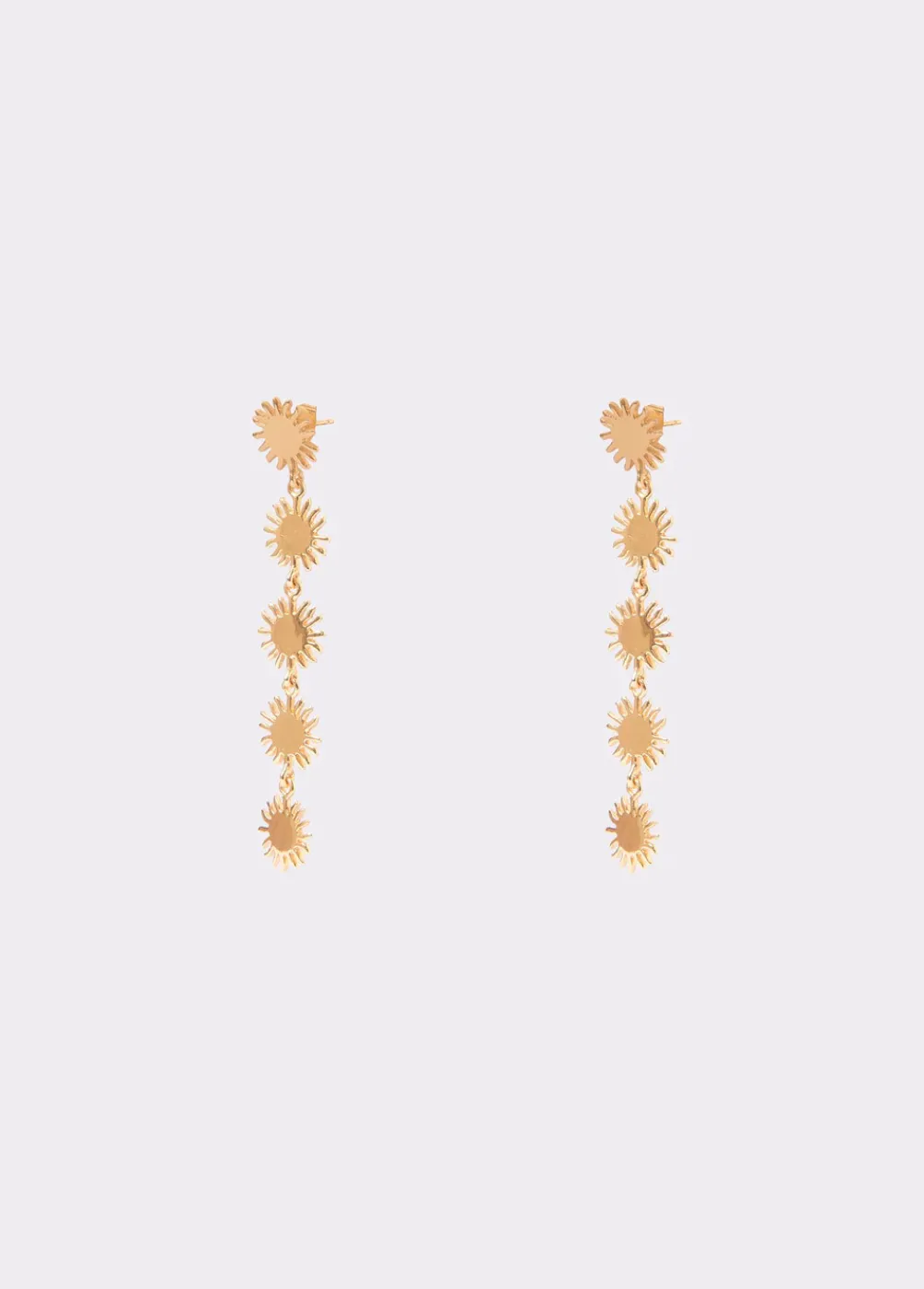 Pendientes Largos Cinco Soles-Brownie Spain Clearance