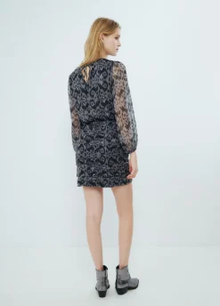 Vestido Drapeado Estampado Ikat-Brownie Spain New
